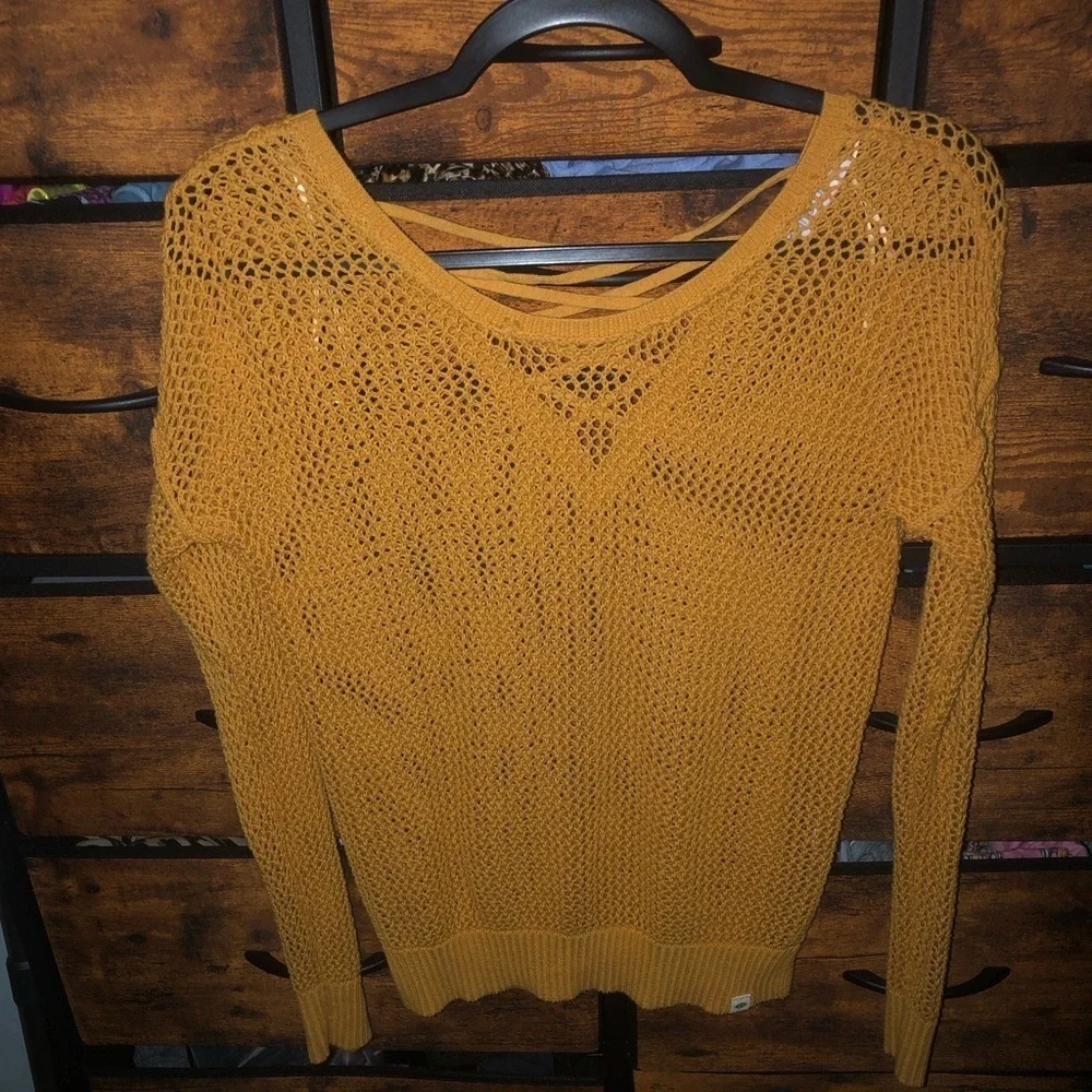 Rip Curl Women's V-Neck Mustard Sweater